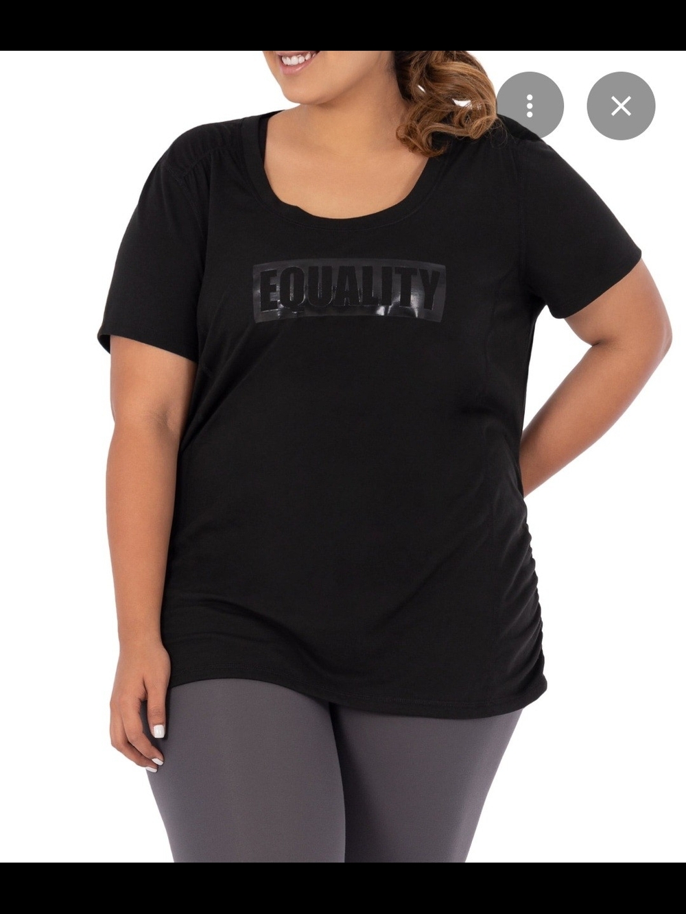 Terra & Sky Black 'EQUALITY' Scoop Neck Graphic Tee Women's 1X